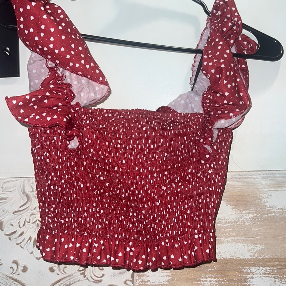 Red crop top